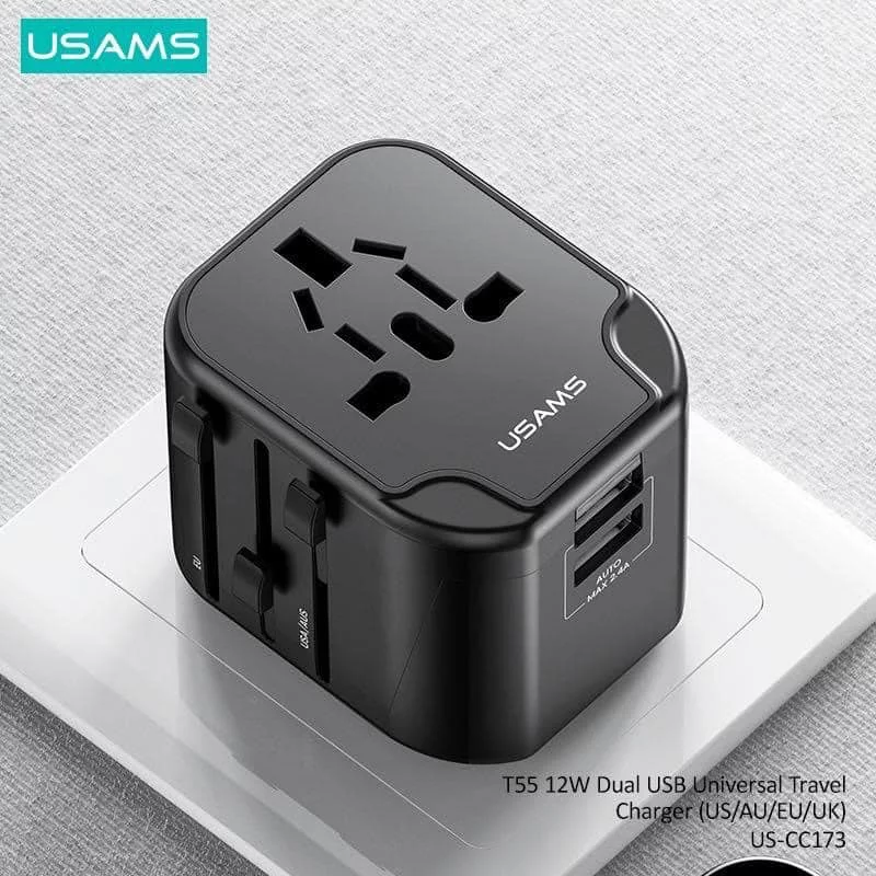 T55 12W Dual USB Universal Travel Charger