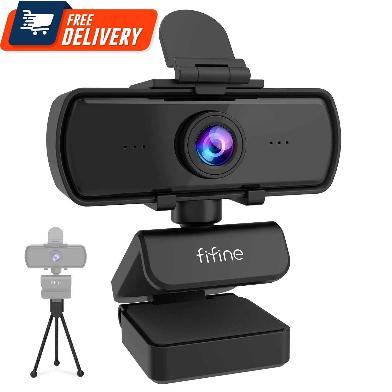 Fifine K420 Webcam 1440P, 2K Web Camera With Privacy Cover & Tripod