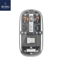 WIWU Crystal Transparent Wireless Mouse- Gray Color Inside