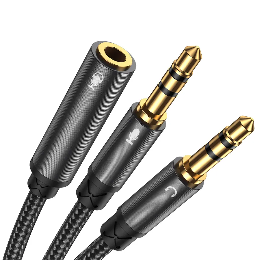 SY-A05 Headphone Female To 2-Male Y-Splitter Audio Cable 0.2m