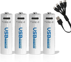 AiVR USB Rechargeable Batteries 4pc – AA – 1700mAh